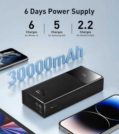 USA Lot Imported Baseus 30000mAh Portable Charger, 22.5W Power Bank Fast Charging Battery Pack